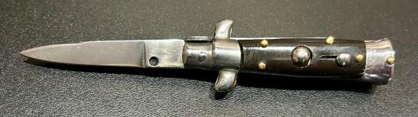 Vintage 12cm Italian Stiletto, Buffalo Scales, Swedge Blade