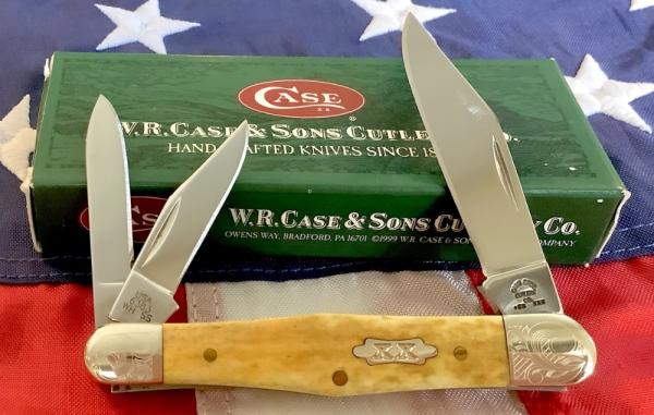 Case xx Case Brothers Special Whittler Knife Mdl# 6383 SS w/ Great Bone Handles + scrolled bolsters