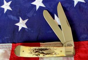 2003 Case xx Super Trapper Knife MDL 65254 SS w Sweet Bone Stag Handles -NOS