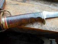 SCHRADE 499 FIXED BLADE KNIFE 49er With Original Genuine Leather Sheath