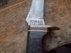 SCHRADE 499 FIXED BLADE KNIFE 49er With Original Genuine Leather Sheath