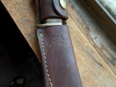 SCHRADE 499 FIXED BLADE KNIFE 49er With Original Genuine Leather Sheath