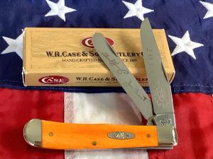 2011 Case xx Trapper Knife MDL 6254 SS w Orange Bone Handles -NOS