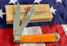 2011 Case xx Trapper Knife (MDL# 6254 SS) w/ Orange Bone Handles -NOS