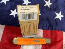 2011 Case xx Trapper Knife (MDL# 6254 SS) w/ Orange Bone Handles -NOS