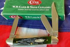 Case xx 2000 Stockman Knife Mdl# 63087 SS w/ Great Hunter Green Bone Handles - NOS in Orig box