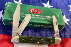 Case xx 2000 Stockman Knife Mdl# 63087 SS w/ Great Hunter Green Bone Handles - NOS in Orig box