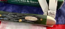 Case xx 2000 Stockman Knife Mdl# 63087 SS w/ Great Hunter Green Bone Handles - NOS in Orig box