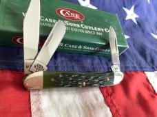 Case xx 2000 Stockman Knife Mdl# 63087 SS w/ Great Hunter Green Bone Handles - NOS in Orig box