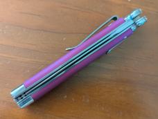 NEW 23CM 9 INCH AGA CAMPOLIN "ZERO" ANODIZED VIOLA ALUMINIUM POLISHED DAGGER BLADE AUTOMATIC 