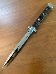 FRANK BELTRAME 28CM/11inch BAYONET BLADE BUFFALO HORN AUTOMATIC STILETTO...NEW 