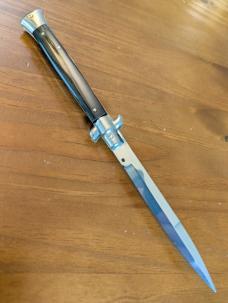 FRANK BELTRAME 28CM/11inch BAYONET BLADE BUFFALO HORN AUTOMATIC STILETTO...NEW 