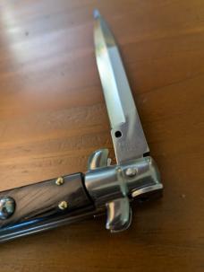 FRANK BELTRAME 28CM/11inch BAYONET BLADE BUFFALO HORN AUTOMATIC STILETTO...NEW 
