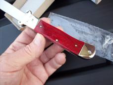 Hubertus Knife Shellpuller Patronenzieher Solingen Germany Rare Red Bone Large Size 11 UNUSED NIB.
