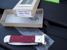 Hubertus Knife Shellpuller Patronenzieher Solingen Germany Rare Red Bone Large Size 11 UNUSED NIB.