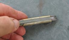 Hammer Brand USA 1936-55 2 Blade Mint Mirror Polish Cracked Ice Grooved Slant Bolsters