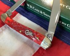 Case xx 2004 Baby Copperhead Knife Mdl# 62109x SS w/ Great Dark Red Bone Handles + Silver Script