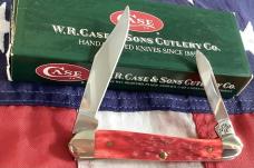 Case xx 2004 Baby Copperhead Knife Mdl# 62109x SS w/ Great Dark Red Bone Handles + Silver Script