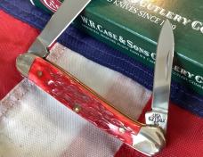 Case xx 2004 Baby Copperhead Knife Mdl# 62109x SS w/ Great Dark Red Bone Handles + Silver Script