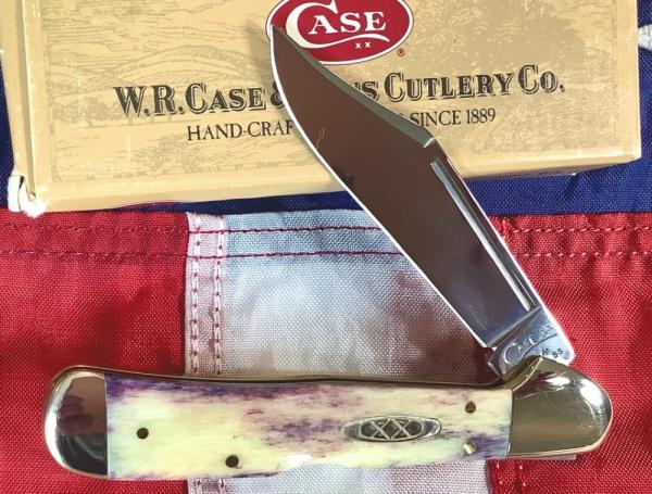 2004 Case xx Copperlock Knife (MDL# PA61549L SS) w/ Purple Appaloosa Bone Handles -NOS