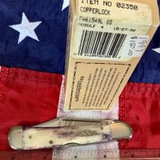 2004 Case xx Copperlock Knife (MDL# PA61549L SS) w/ Purple Appaloosa Bone Handles -NOS