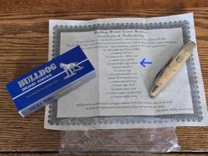 Bulldog White Chip Abalone 5 Blade Anglo Saxon Whittler Only 3 Produced Box & COA