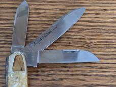 Bulldog White Chip Abalone 5 Blade Anglo Saxon Whittler Only 3 Produced Box & COA