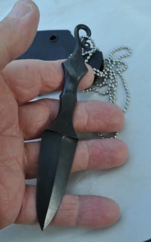 Forged Dagger Neck Knife From a Simonds Mill Bastard File Mint In Kydex Sheath