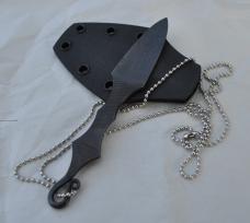 Forged Dagger Neck Knife From a Simonds Mill Bastard File Mint In Kydex Sheath