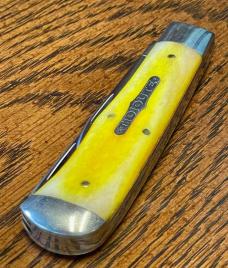 Great Eastern Cutlery # 734209ECJ Tidioute Square End Trapper Spey/Pen Blades, Lemon Zest Covers