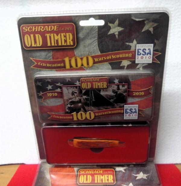 SCHRADE OLD TIMER 2010 BOY SCOUTS 100 YEAR ANNIVERSARY KNIFE NEVER OPENED NEW IN PACK