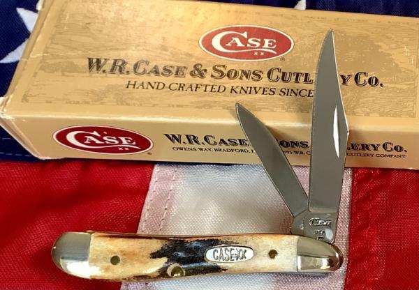Case xx 1997 Peanut Knife (MDL# 5220 SS) w/ Great Stag Handles -NOS in Orig box