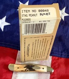 Case xx 1997 Peanut Knife (MDL# 5220 SS) w/ Great Stag Handles -NOS in Orig box