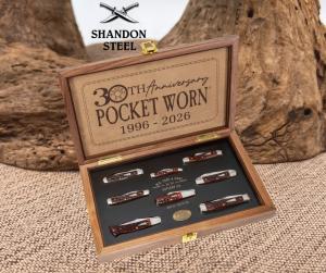 Case XX Pocket Worn 30th Anniversary 55238 Mahogany Bone Stainless 8-Knife Mint Set