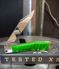 2026 Case XX Cheetah Cub Bright Green Bone Gator Jig