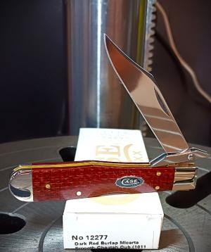 2026 Case XX Cheetah Cub Dark Red Burlap Micarta Smooth Carbon Steel