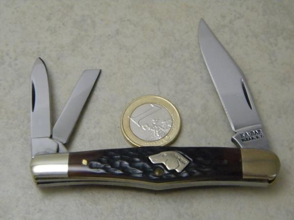 Kabar Olean Ny USA Bone Dog Head Whittler Knife