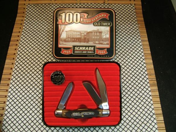 SCHRADE OLD TIMER 34OT STOCKMAN U.S.A. VINTAGE CARBON STEEL 100TH BIRTHDAY ANNIVERSARY POCKET KNIFE