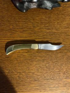 Vintage Clip Point Brass & Micarta Folding Pocket Knife
