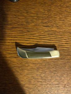Vintage Clip Point Brass & Micarta Folding Pocket Knife