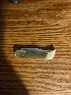 Vintage Clip Point Brass & Micarta Folding Pocket Knife