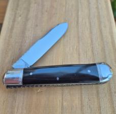 4" Custom Made Knife, Buffalo Horn Handles, File Work