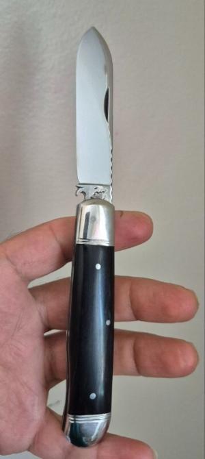 4quot Custom Made Knife Buffalo Horn Handles File Work