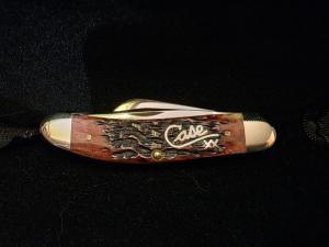 2001 Case XX Cranberry Bone Silver Script Sowbelly 