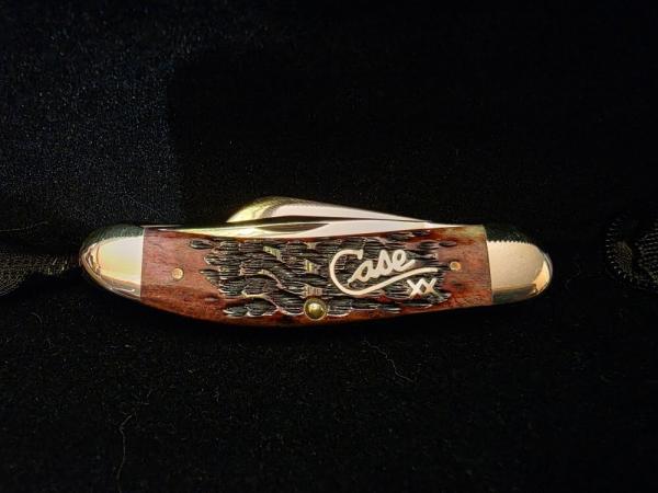 2001 Case XX Cranberry Bone Silver Script Sowbelly 