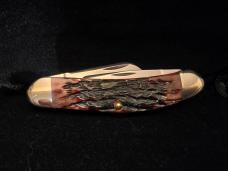 2001 Case XX Cranberry Bone Silver Script Sowbelly 