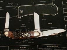 2001 Case XX Cranberry Bone Silver Script Sowbelly 
