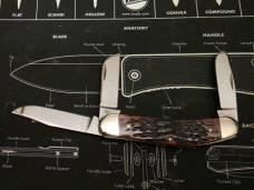 2001 Case XX Cranberry Bone Silver Script Sowbelly 