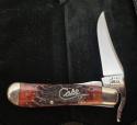 2001 Case XX Cranberry Bone Silver Script Russlock
