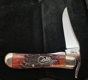 2001 Case XX Cranberry Bone Silver Script Russlock